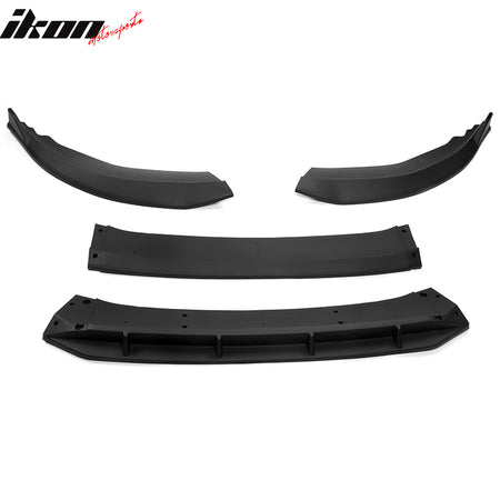 Fits 23-25 Honda Accord 11th IKON V1 Style Matte Black Front Bumper Lip PP 4PCS