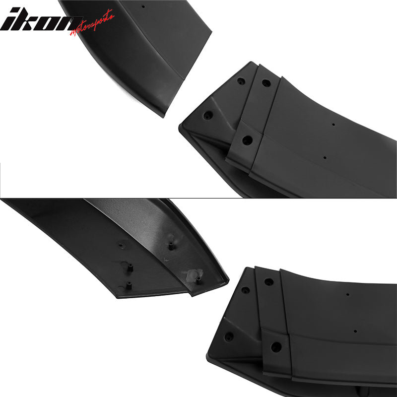 Fits 23-25 Honda Accord 11th IKON V1 Style Matte Black Front Bumper Lip PP 4PCS