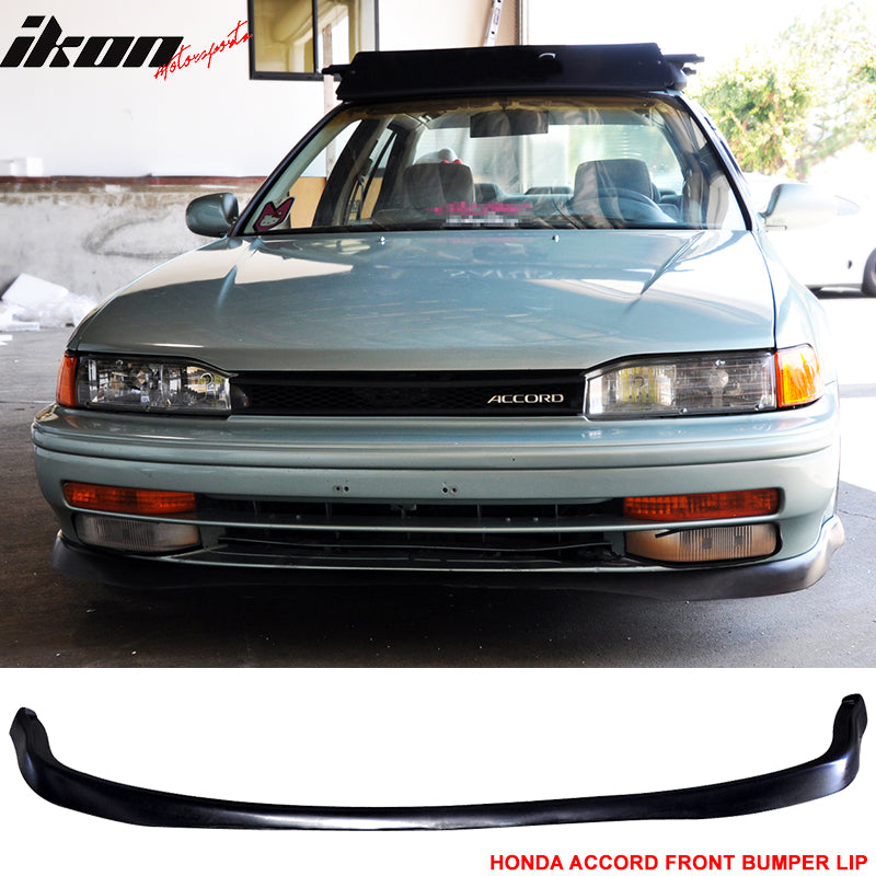 1990-1993 Honda Accord Type R Style Black Front Bumper Lip Spoiler PU