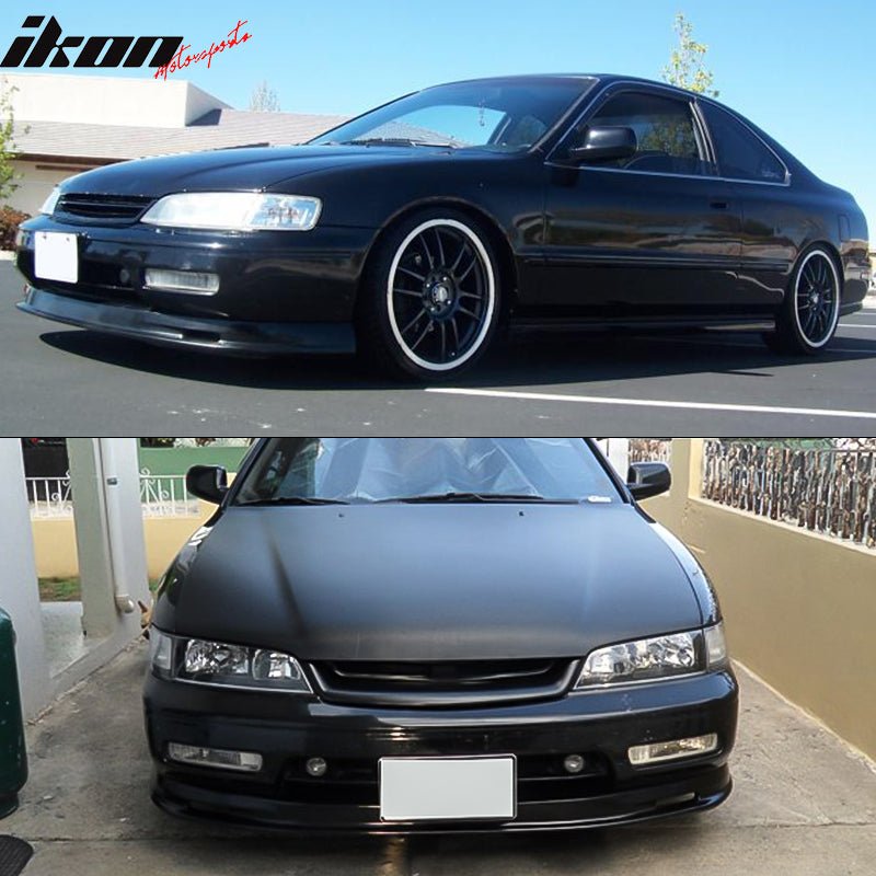 IKON MOTORSPORTS, Front Bumper Lip Compatible With 1994-1995 Honda Accord, Air Dam Chin Front Bumper Lip Spoiler Splitter PP Polypropylene Mugen Style