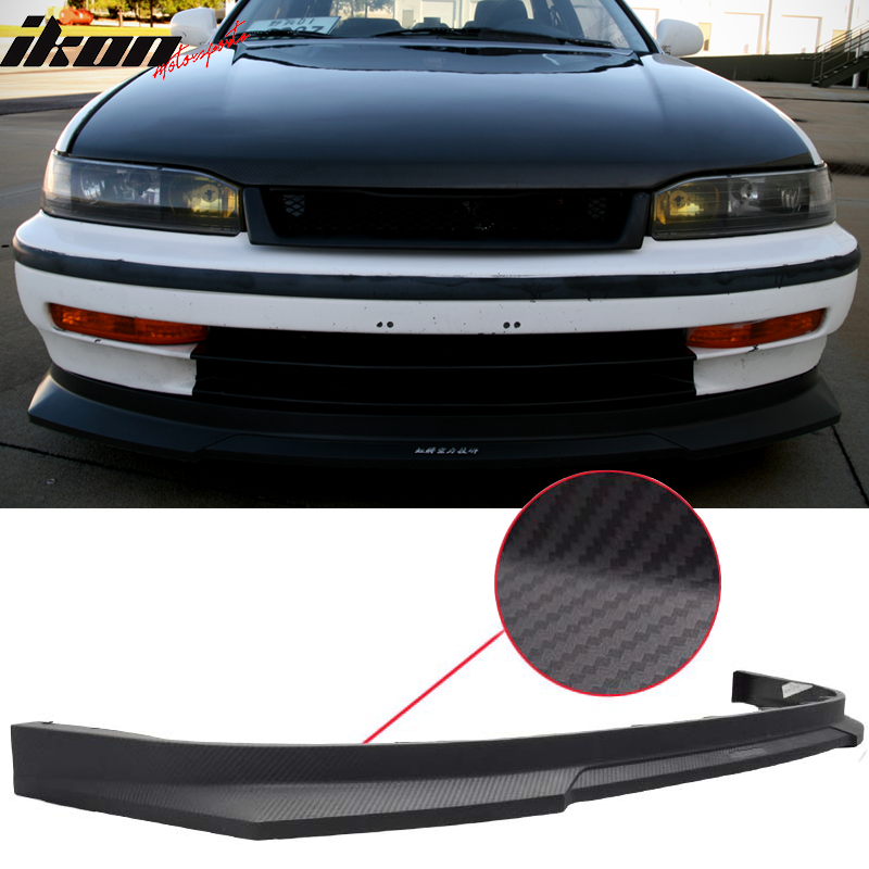 1994-1995 Honda Accord HC1 Style Black Carbon Texture Front Bumper Lip