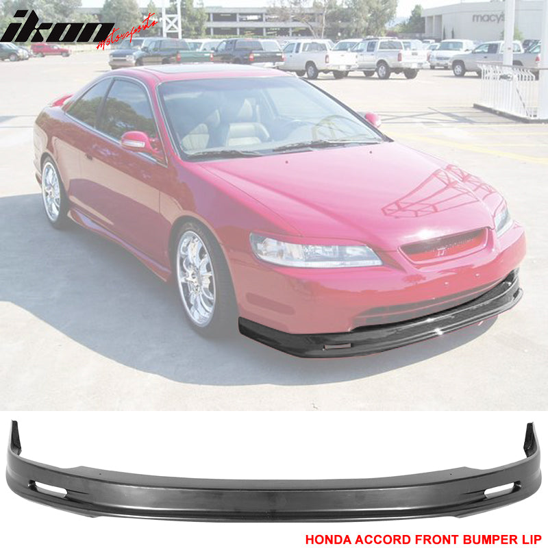 IKON MOTORSPORTS Front Bumper Lip Compatible With 1998 2000 Honda Accord 2 Door Coupe Air Dam Chin Front Bumper Lip Spoiler PP Polypropylene Mugen Style Ikon Motorsports