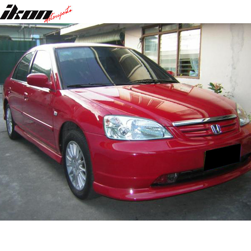 IKON MOTORSPORTS Front Bumper Lip Compatible With 2001 2003 Honda Civic 2 4Dr Factory Style Painted PP Front Lip Spoiler Splitter Air Dam Chin 2002 Ikon Motorsports