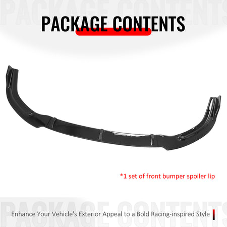 For 06-08 Honda Civic Sedan GT Style Front Bumper Lip Spoiler Gloss Black PP 3PC