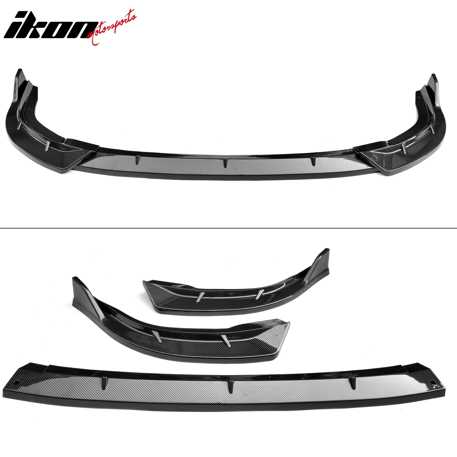 Fits 06-08 Honda Civic Sedan IKON Style Front Bumper Lip Carbon Fiber Print 3PCS