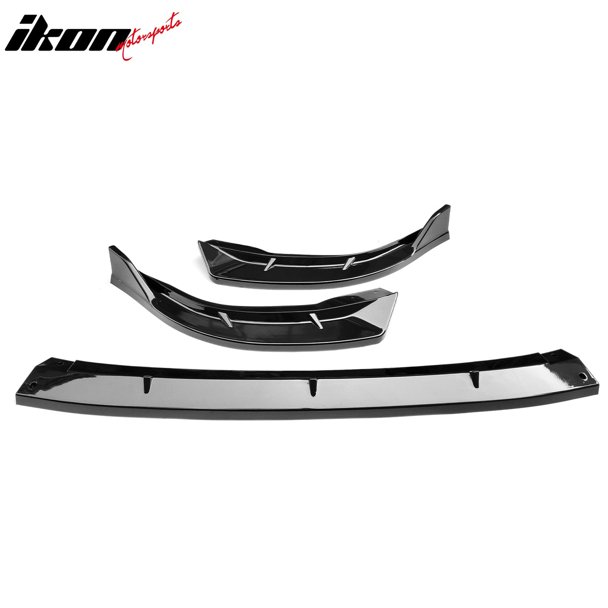 Fits 06-08 Honda Civic Sedan IKON Style Front Bumper Lip Spoiler Gloss Black 3PC