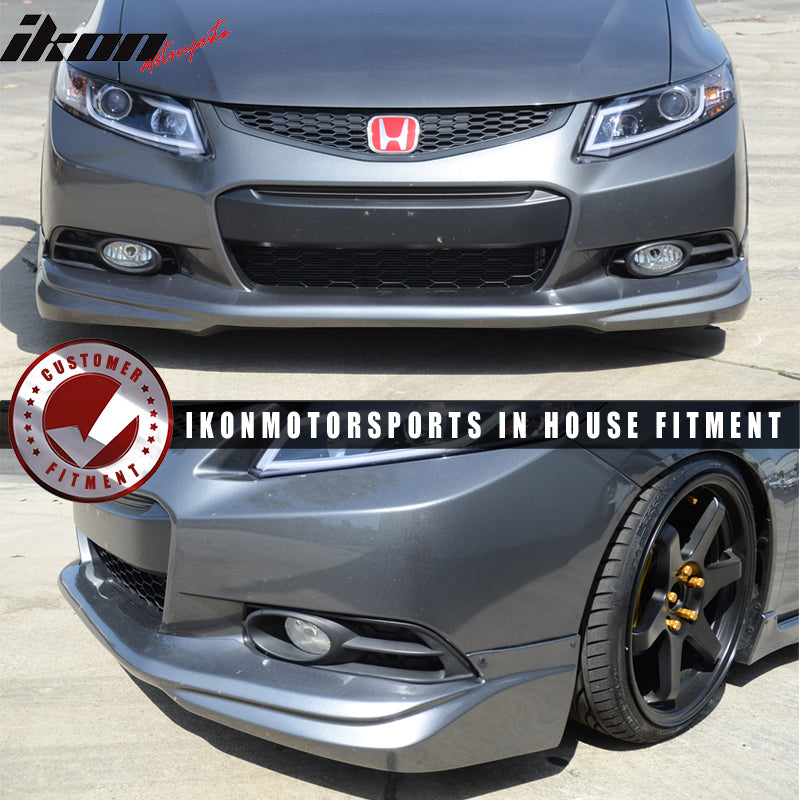 Fits 12-13 Civic Coupe 2Dr USDM MD Front Bumper Lip & Lower Splitter Kit