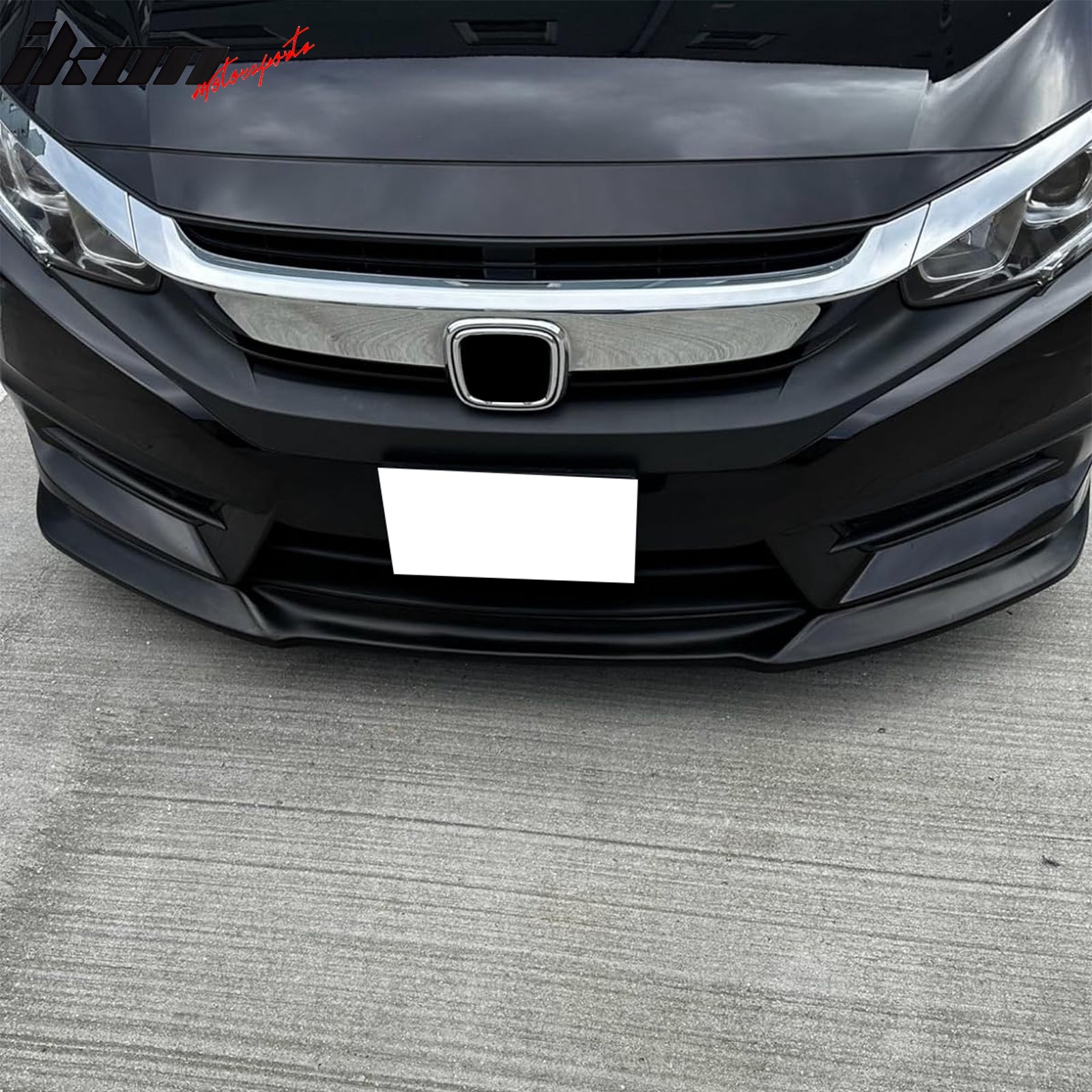 Fits 16-18 Honda Civic IKON GT Style Unpainted Front Bumper Lip Splitter PU