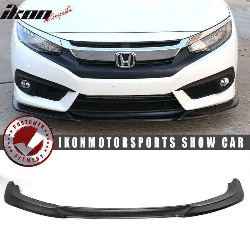 2016-2018 Honda Civic IKON GT Style Unpainted Front Lip Splitter PU