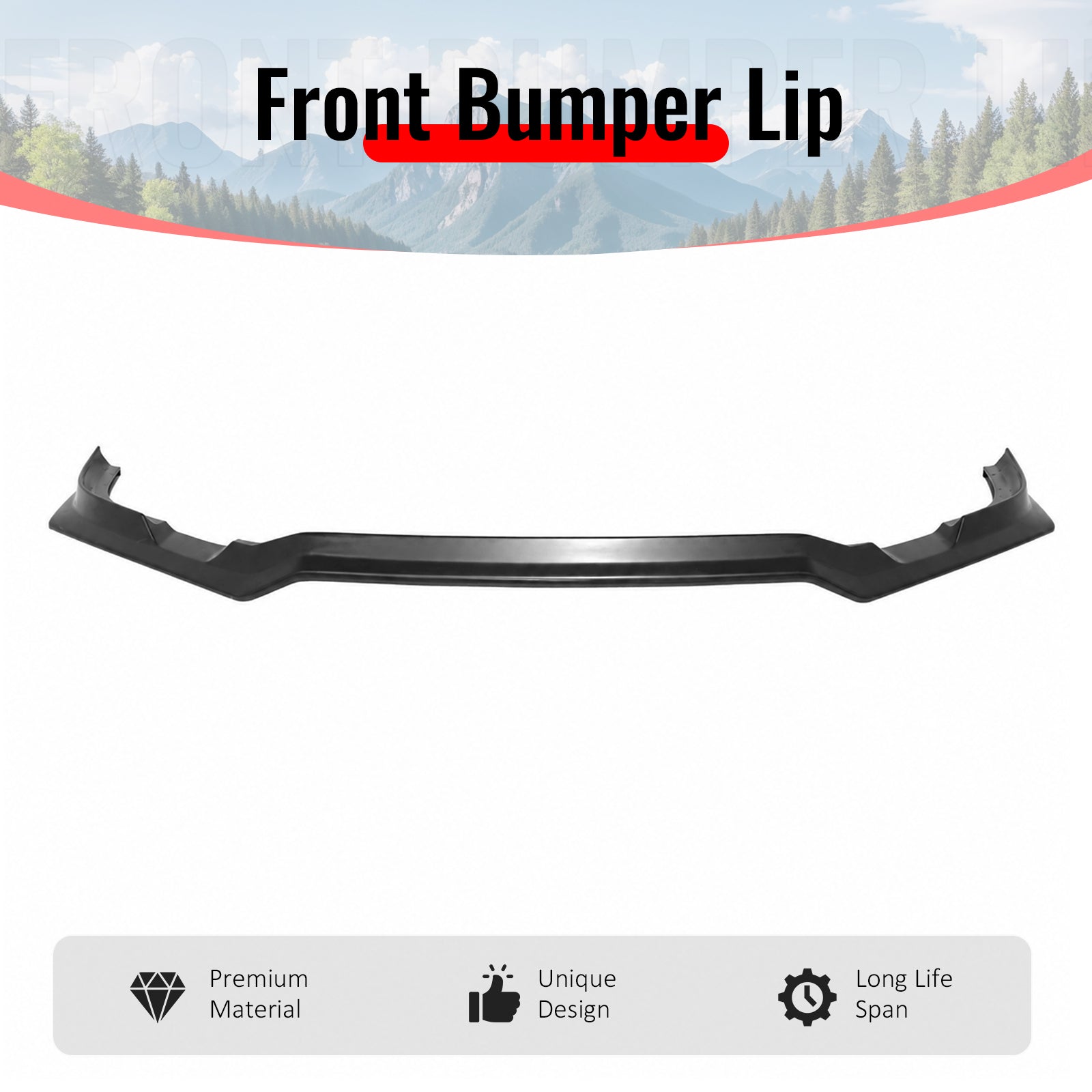Fits 19-21 Honda Civic Sedan IKFM Style Front Bumper Lip Spoiler Splitter - PU