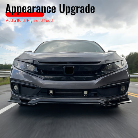 Fits 19-21 Honda Civic Sedan IKFM Style Front Bumper Lip Spoiler Splitter - PU