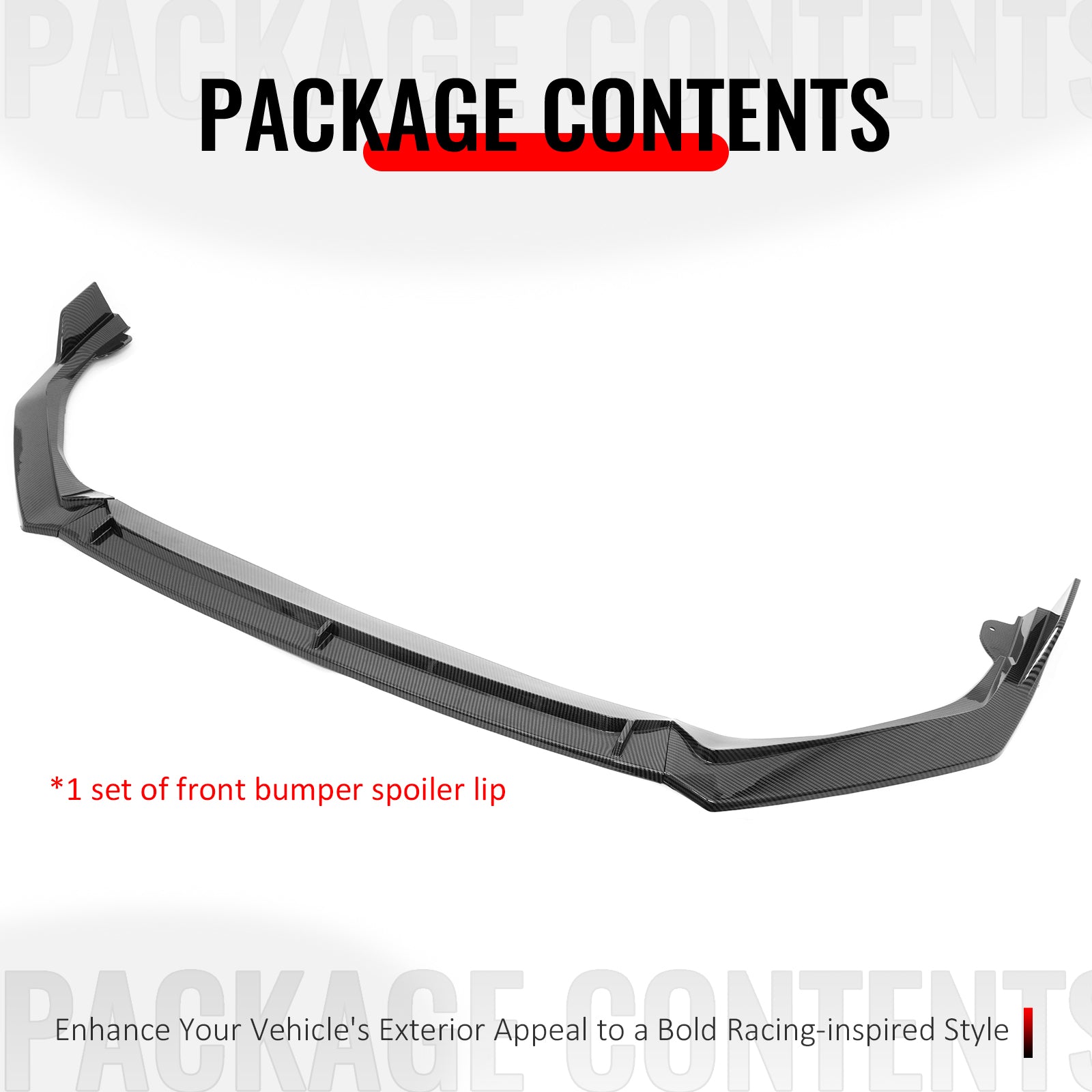 Fits 25-26 Honda Civic IKON V2 Front Bumper Lip Spoiler Chin Carbon Fiber Print