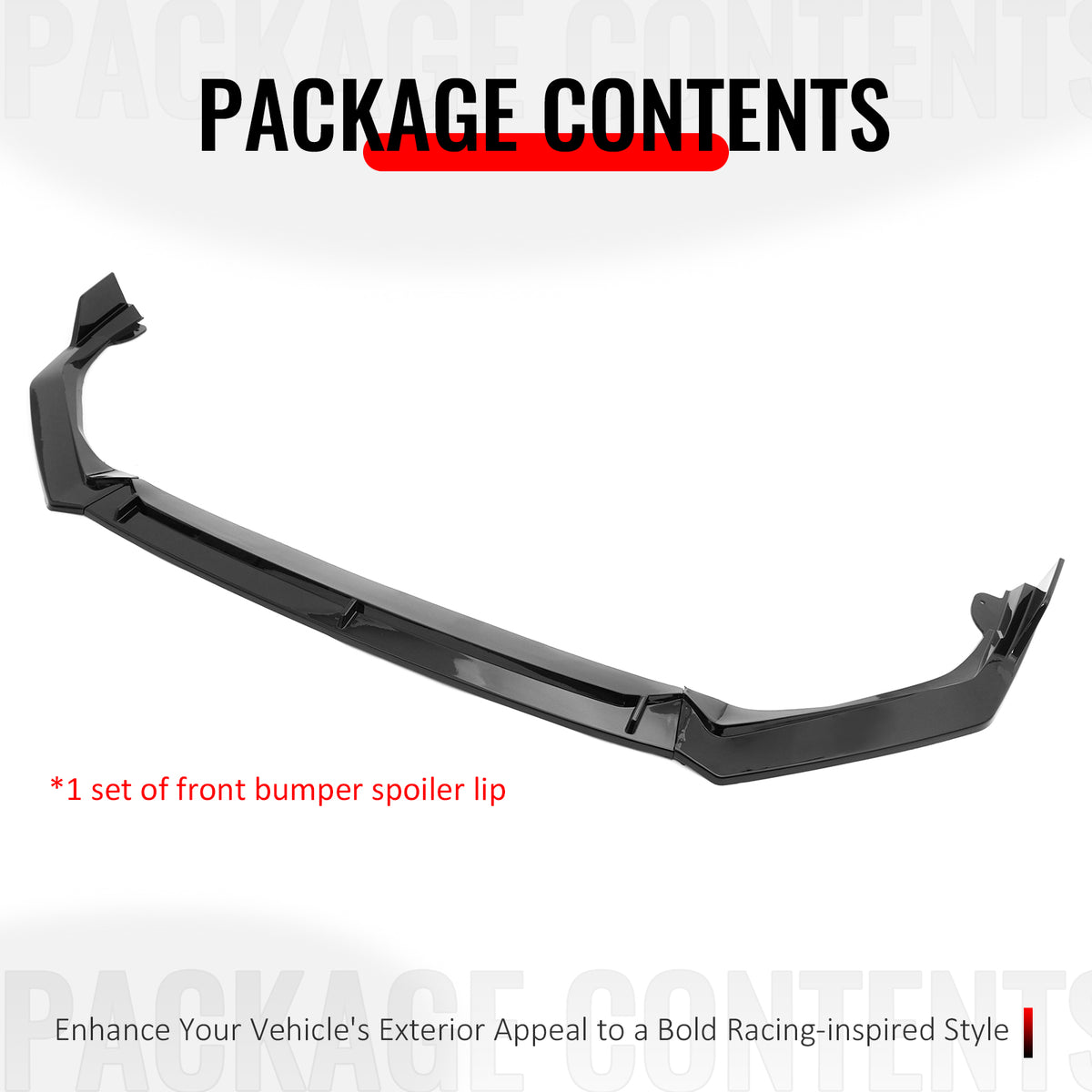 Fits 25-26 Honda Civic IKON V2 Style Front Bumper Lip Spoiler Chin Gloss Black