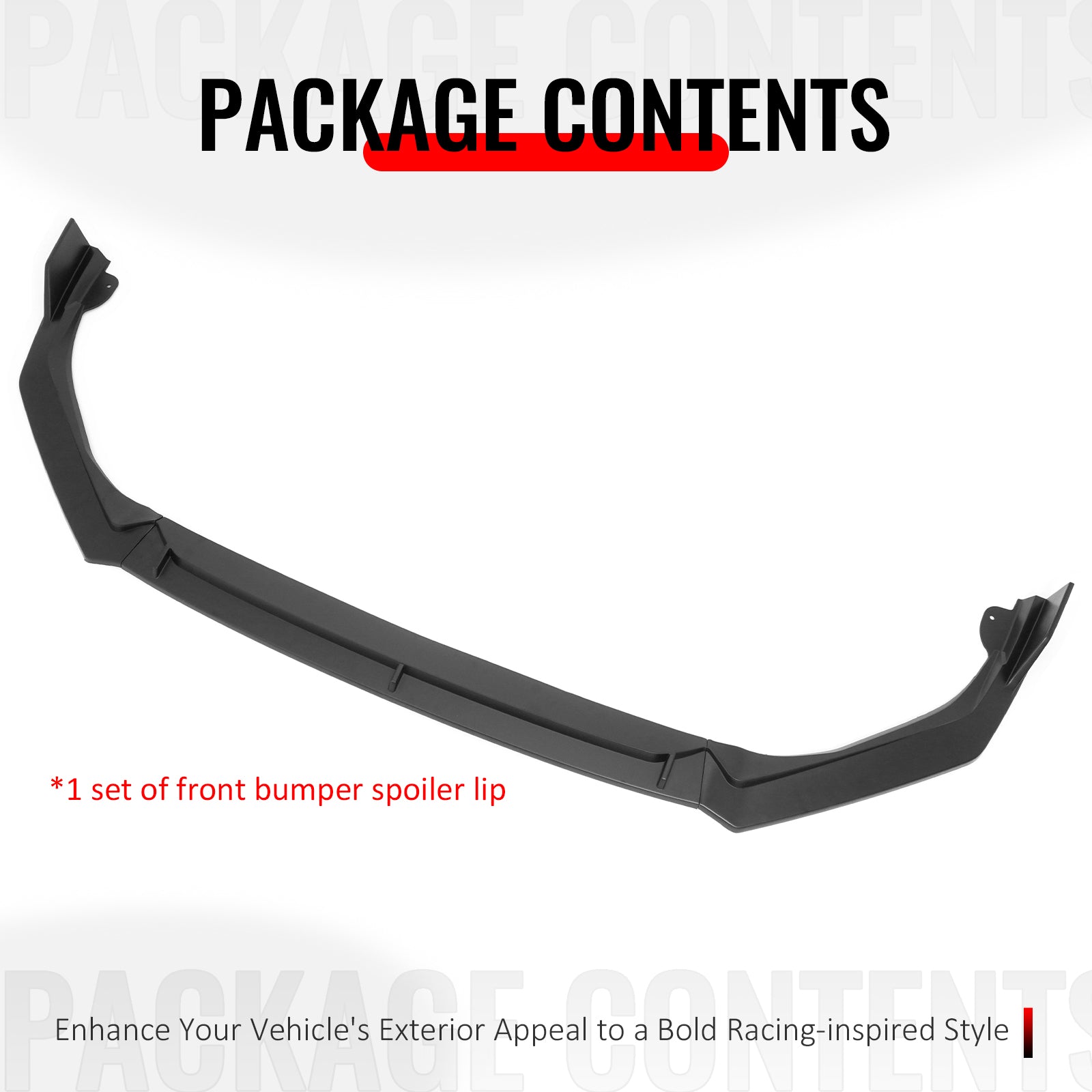Fits 25-26 Honda Civic IKON V2 Style Front Bumper Lip Spoiler Chin Matte Black