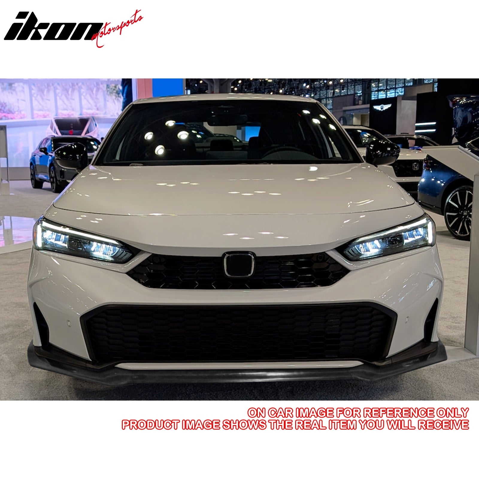 Fits 25-26 Honda Civic IKFM Style 3PC Front Bumper Lip Chin Spoiler Unpainted PU