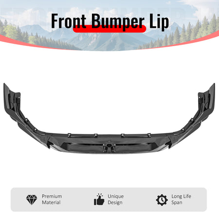 Fits 25-26 Honda Civic SWA Style Front Bumper Lip Spoiler Gloss Black ABS 5PCS