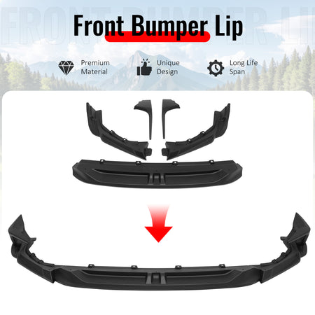 Fits 25-26 Honda Civic SWA Style Front Bumper Lip Spoiler Primer Black ABS 5PCS