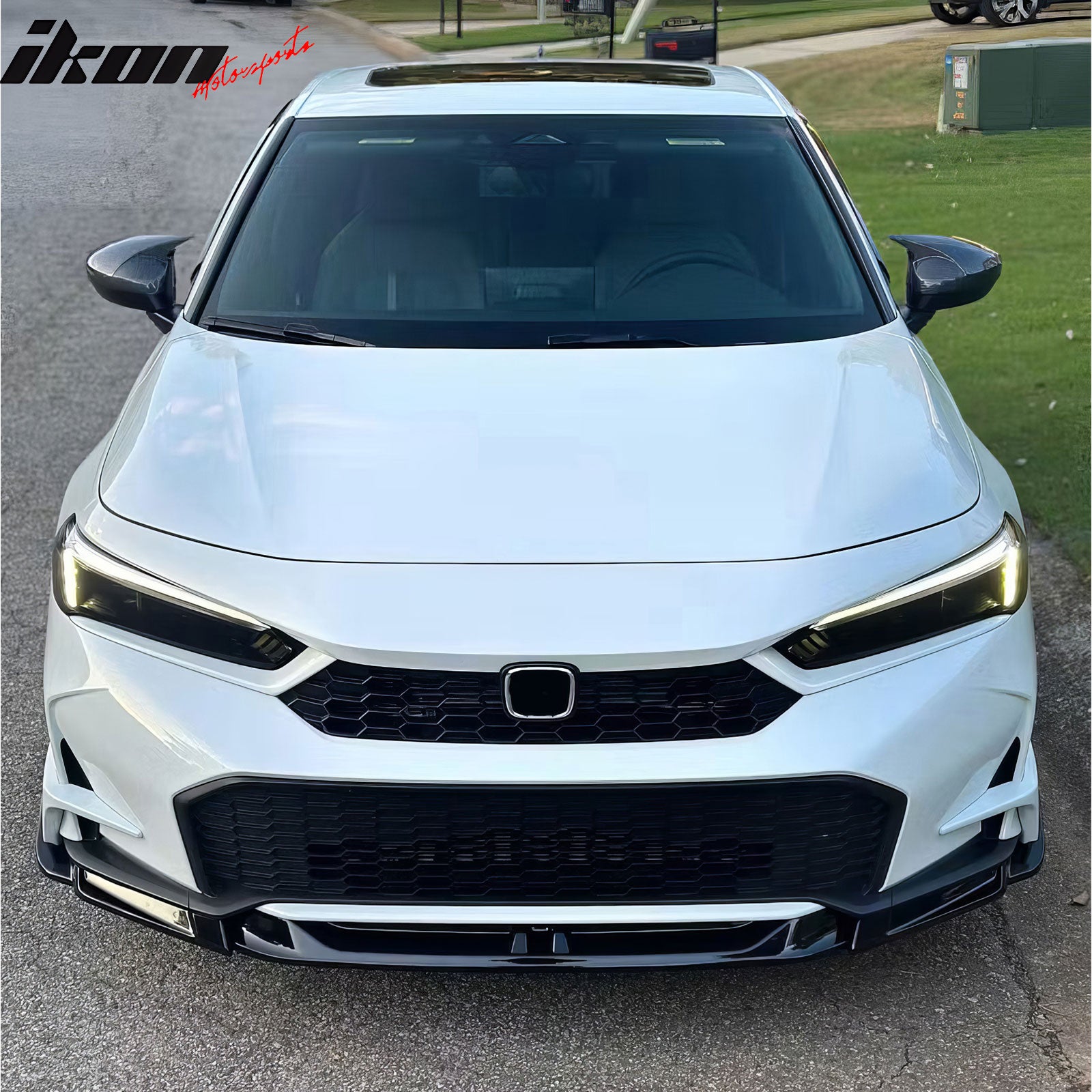 Fits 25-26 Honda Civic SWA Style Front Bumper Lip Spoiler Primer Black ABS 5PCS