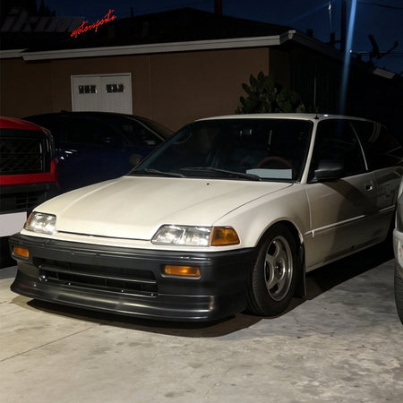 For 88-91 Honda Civic Zenki Style Front Bumper Lip Spoiler Splitter Unpainted PU