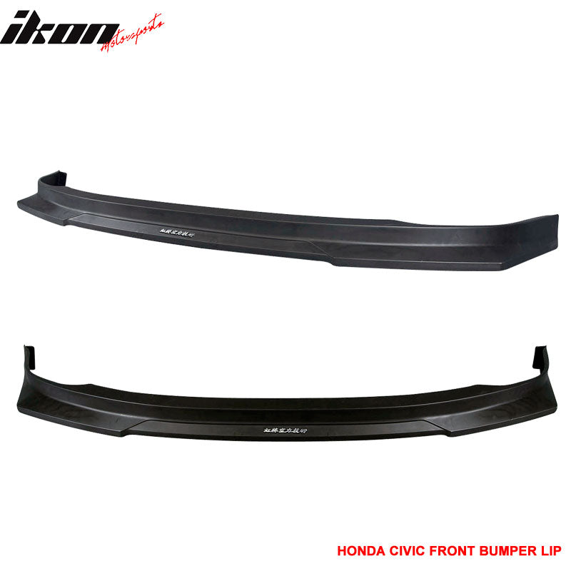 Compatible With 1992-1995 Honda Civic 4Dr HCL Style Front Bumper Lip Spoiler PP Polypropylene
