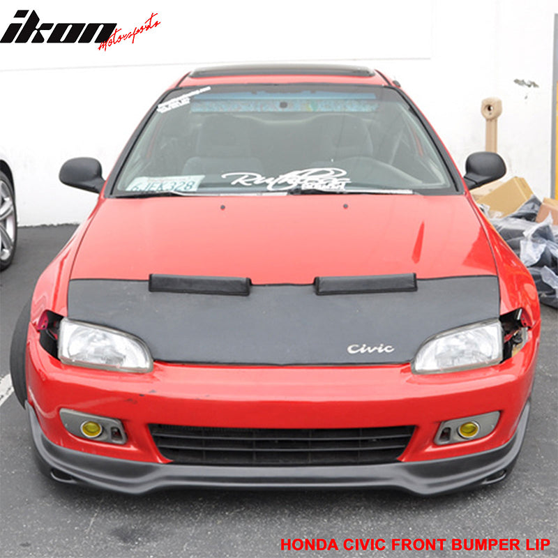 1992-1995 Honda Civic JDM JUN Style Unpainted Front Bumper Lip PU