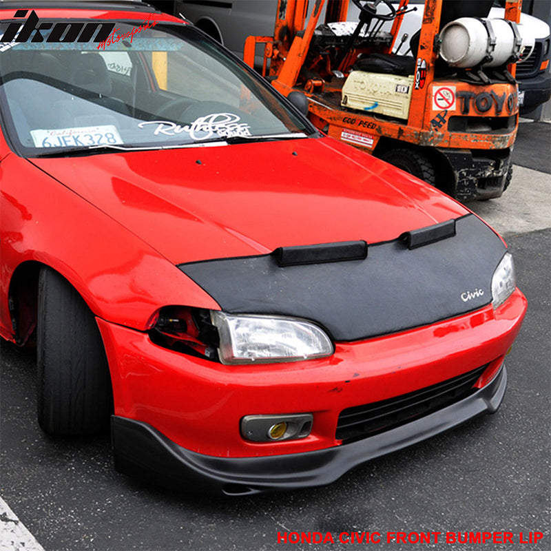 1992-1995 Honda Civic JDM JUN Style Unpainted Front Bumper Lip PU