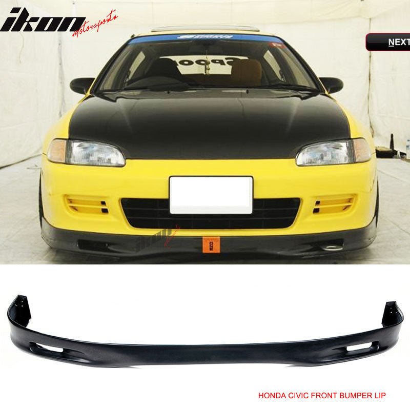 1992-1995 Civic PU Spoon Style Unpainted Black Front Bumper Lip PU