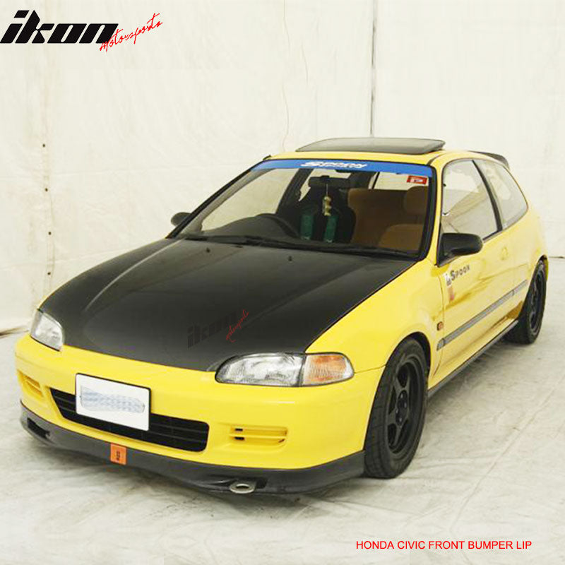 Compatible With 1992-1995 Civic Urethane PU Front Bumper Lip Spoiler 2Dr 3Dr