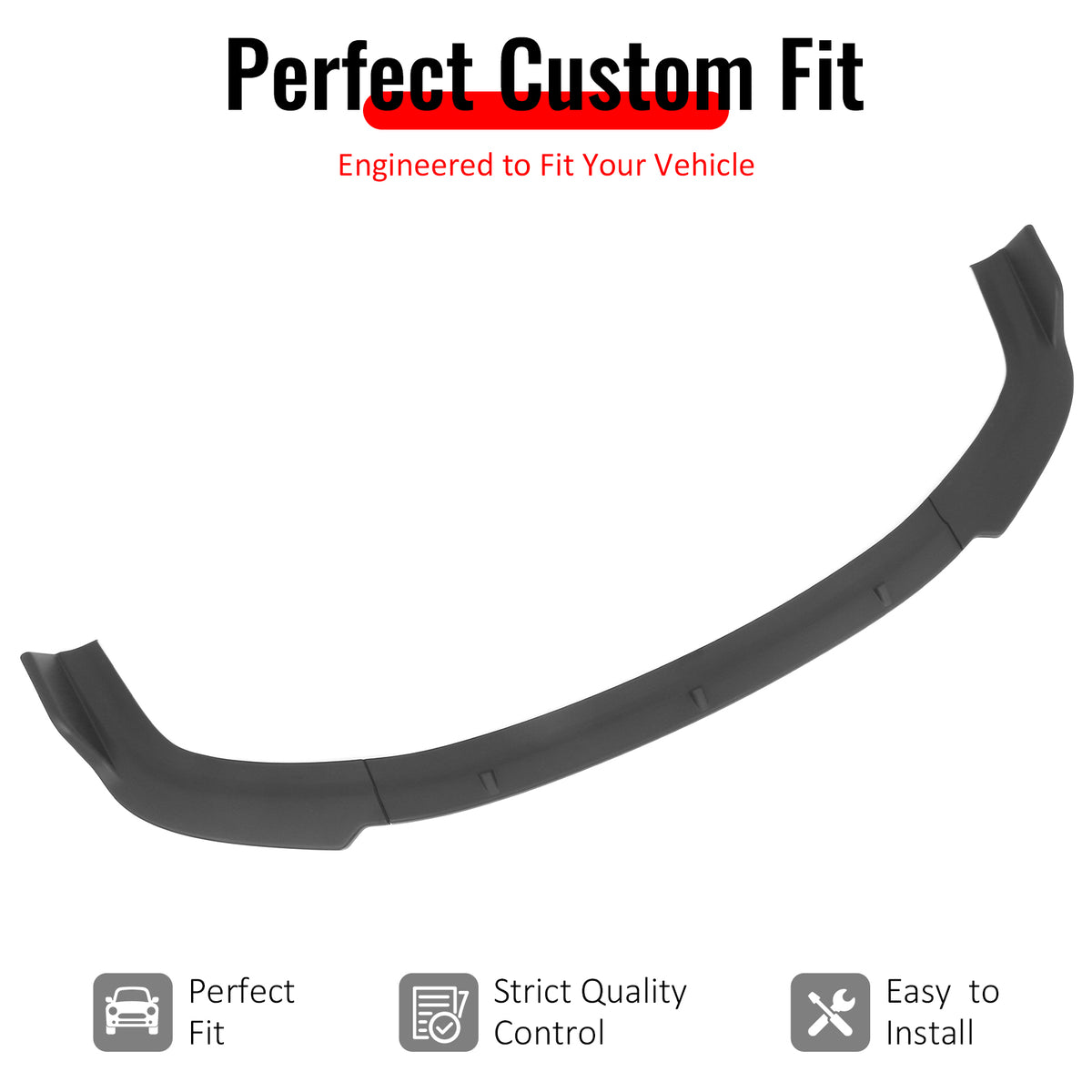IKON MOTORSPORTS Front Bumper Lip, Compatible with 1996-1998 Honda Civic, Matte Black PP IKON Style Air Dam Chin Spoiler Protector Splitter 3PCS