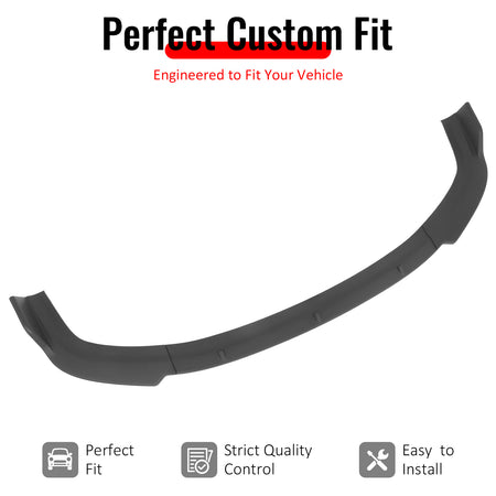 IKON MOTORSPORTS Front Bumper Lip, Compatible with 1996-1998 Honda Civic, Matte Black PP IKON Style Air Dam Chin Spoiler Protector Splitter 3PCS