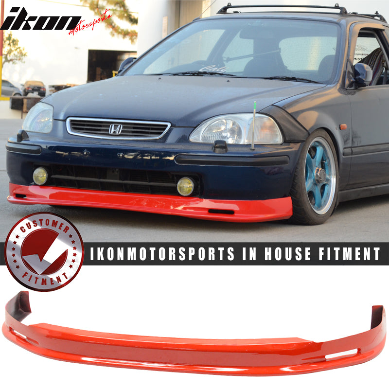 1996-1998 Honda Civic EK Mugen Style Painted Red Front Bumper Lip PU