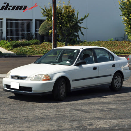 Front Bumper Lip Compatible With 1996-1998 Honda Civic, Factory SIR Style Black PU Front Lip Finisher Under Chin 1PC Spoiler Add On by IKON MOTORSPORTS, 1997