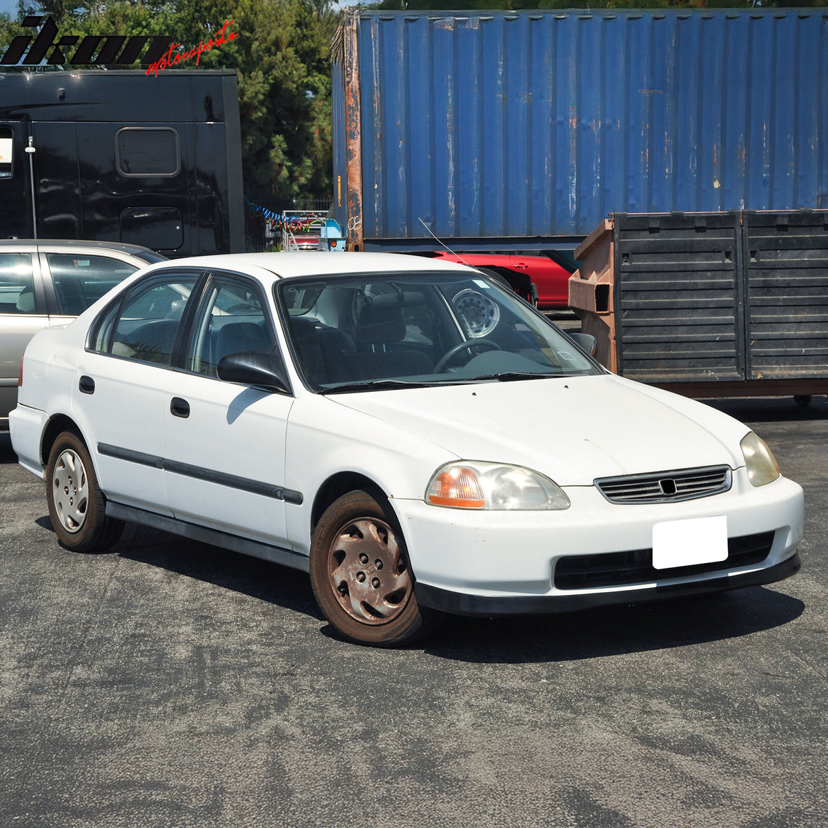 Fits 96-98 Honda Civic Front Bumper Lip SIR Style Spoiler Unpainted PU Splitter