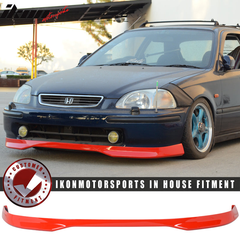 1996-1998 Honda Civic EK T-R Type R Painted Red Front Lip Splitter PU