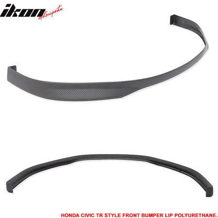 Fits 99-00 Honda Civic Type-R Style Unpainted Black Front Bumper Lip Spoiler PU