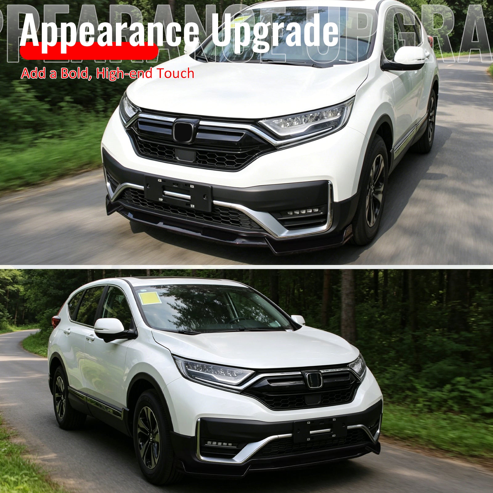 Fits 20-22 Honda CR-V IKON Style Front Bumper Lip Chin Spoiler Gloss Black 3PCS