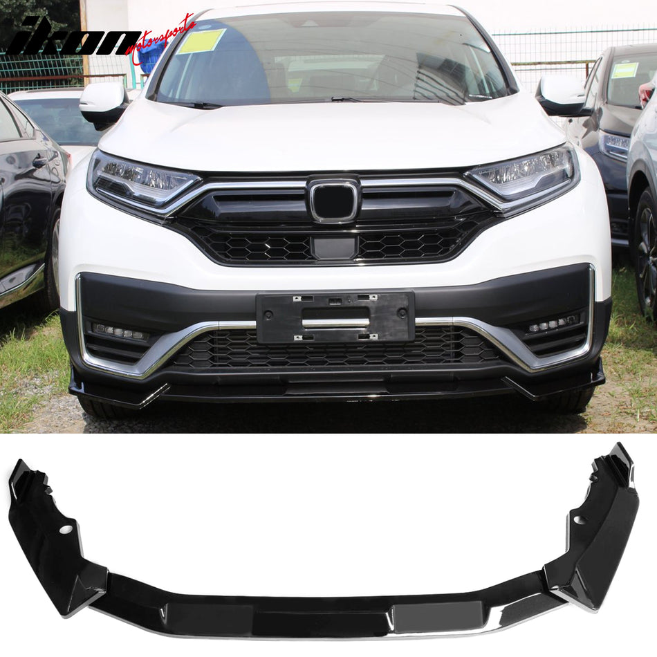 2020-2022 Honda CR-V All Models IKON Style Gloss Black Front Bumper Lip PP 3PCS