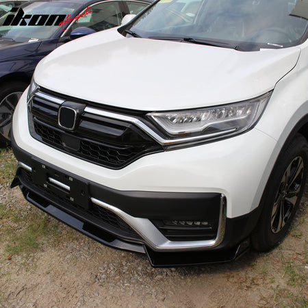 Fits 20-22 Honda CR-V IKON Style Front Bumper Lip Chin Spoiler Gloss Black 3PCS