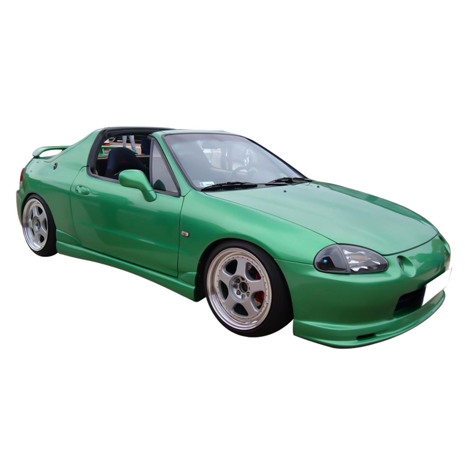 IKON MOTORSPORTS, Front Bumper Lip Compatible With 1993-1997 Honda Del Sol, Air Dam Chin Front Bumper Lip Spoiler Splitter PP Polypropylene JDM Mug Style, 1994 1995