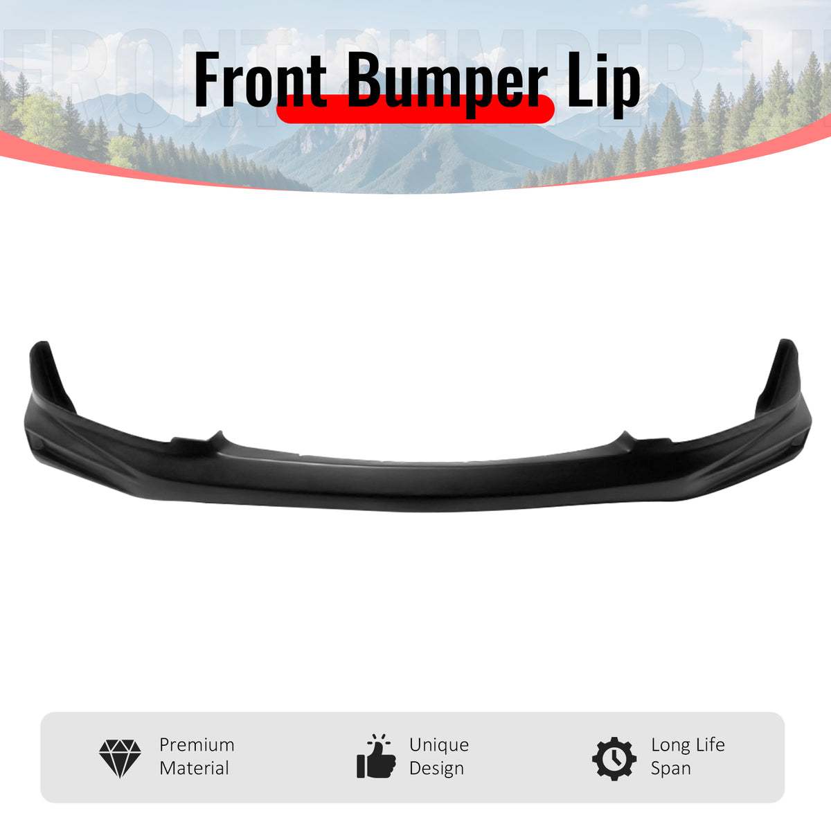 Fits 08-10 Honda Accord Sedan Mugen Style Front Bumper Lip Spoiler PU Unpainted
