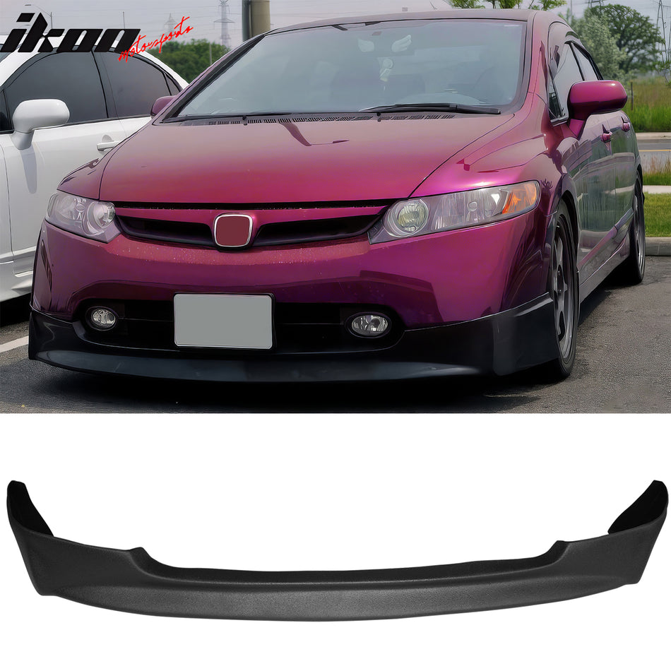 2006-2008 Honda Civic Sedan Front Lower Bumper Lip Air Dam Chin Spoiler Splitter Mugen Style RTS Rough Textured Surface PU Polyurethane