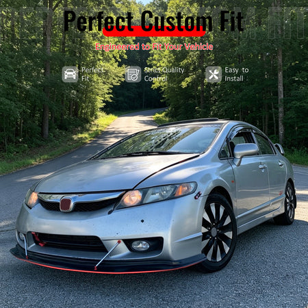 Fits 09-11 Honda Civic Sedan 4Dr MDA Style Front Bumper Lip Spoiler PU Unpainted