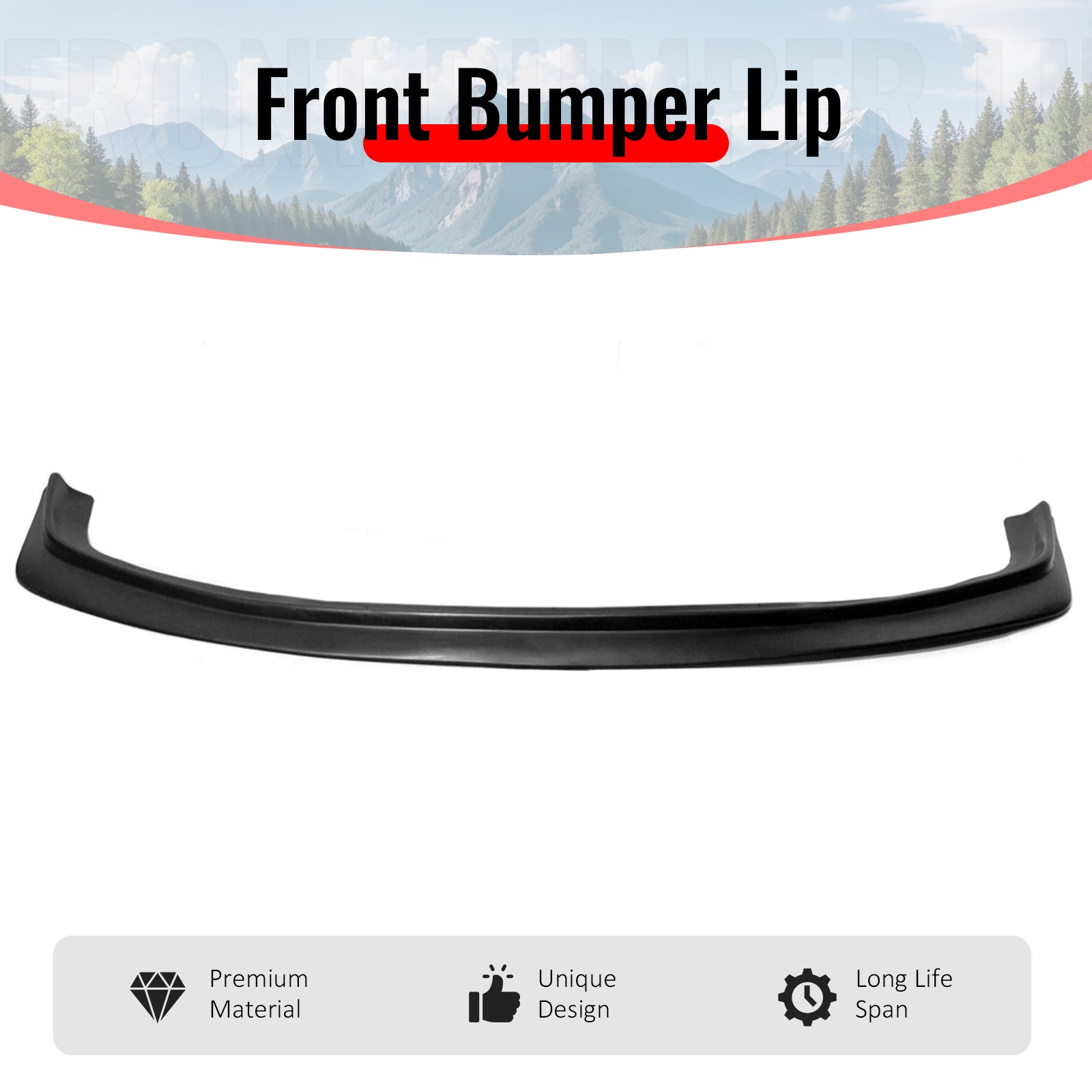 Fits 09-11 Honda Civic Sedan 4Dr MDA Style Front Bumper Lip Spoiler PU Unpainted