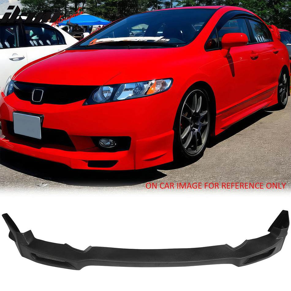 2009-2011 Honda Civic Sedan Front Lower Bumper Lip Air Dam Chin Spoiler Splitter NS Style RTS Rough Textured Surface PU Polyurethane