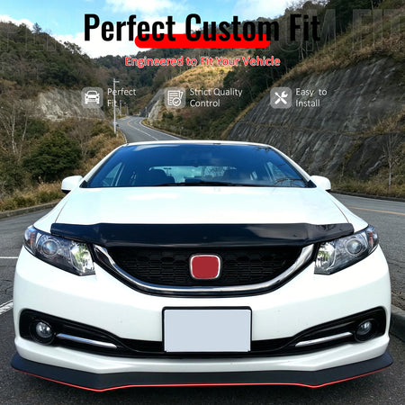 Fits 13-15 Honda Civic Sedan A-Spec Style Front Bumper Lip Spoiler PU Unpainted