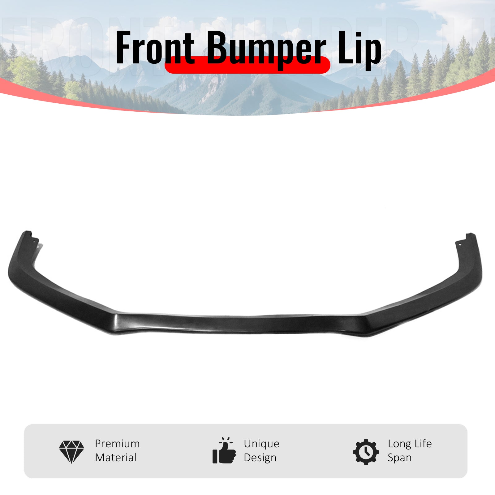 Fits 13-15 Honda Civic Sedan A-Spec Style Front Bumper Lip Spoiler PU Unpainted