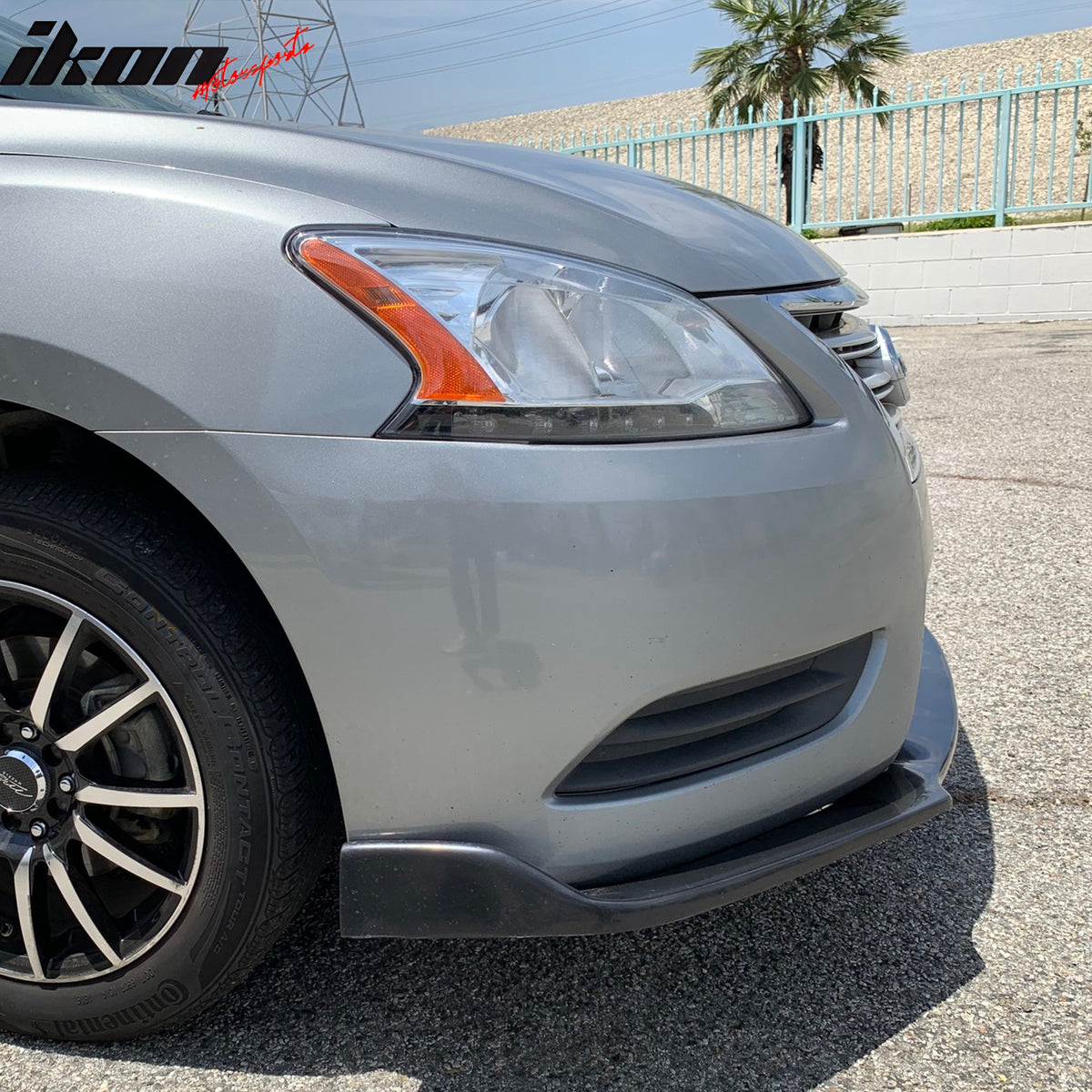 Fits 13-17 Nissan Sentra CS Style Front Bumper Lip Spoiler Unpainted Black PU
