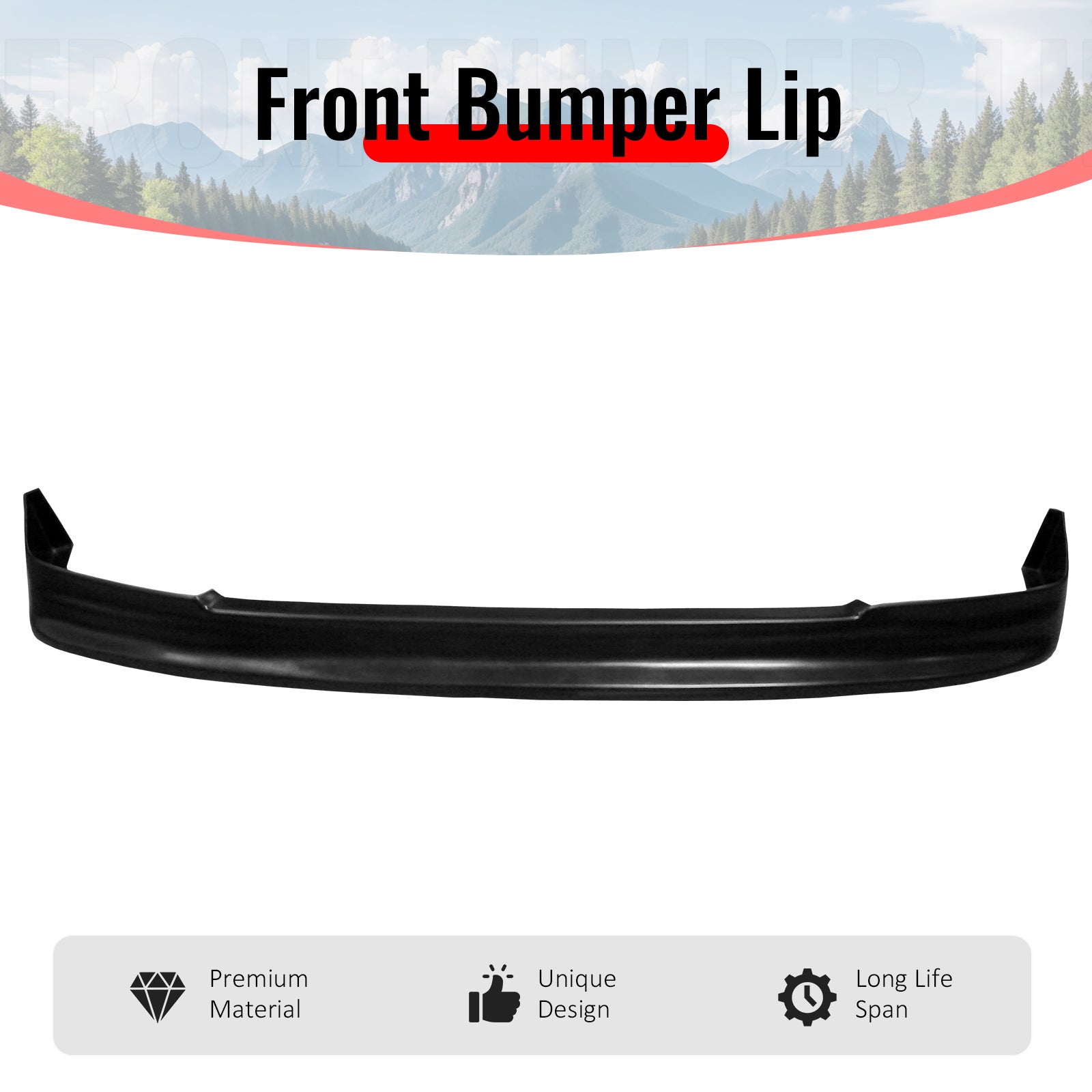 Fits 88-91 Honda Civic CS Style Front Bumper Lip Spoiler Splitter PU Unpainted