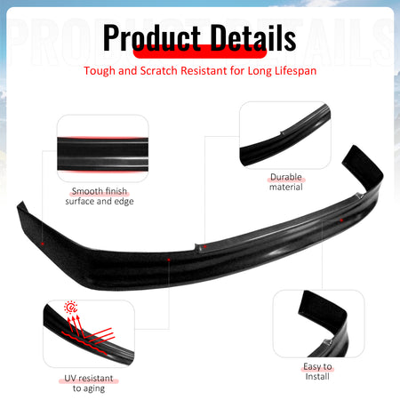 Fits 88-91 Honda Civic CS Style Front Bumper Lip Spoiler Splitter PU Unpainted