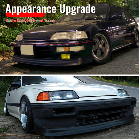 Fits 88-91 Honda Civic CS Style Front Bumper Lip Spoiler Splitter PU Unpainted